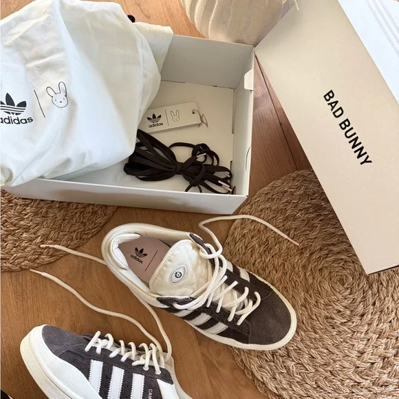 Adidas Black and White Campus Sneakers - Picture 2 of 8